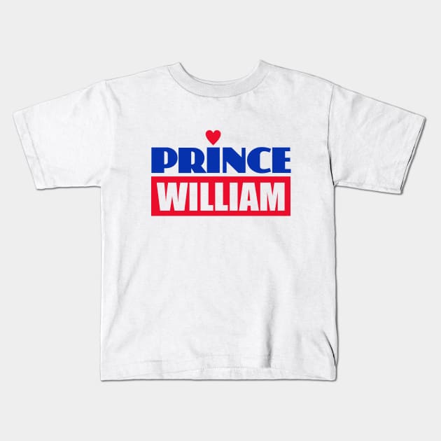 Prince William Heart Kids T-Shirt by Dale Preston Design